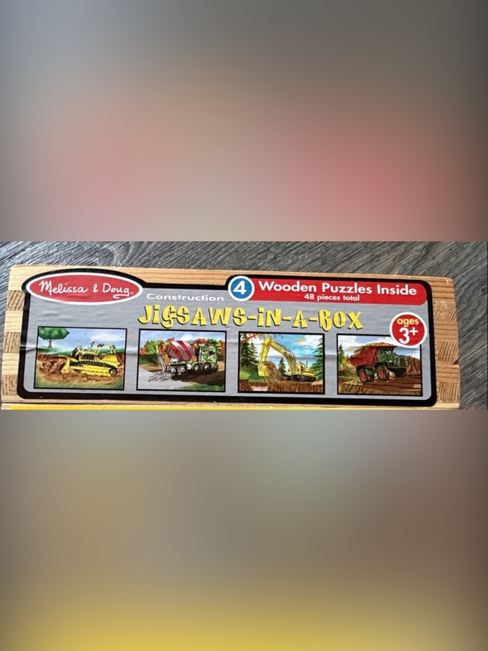 4 puzzles- Melissa & Doug Wooden Vehicles Jigsaw Puzzle set